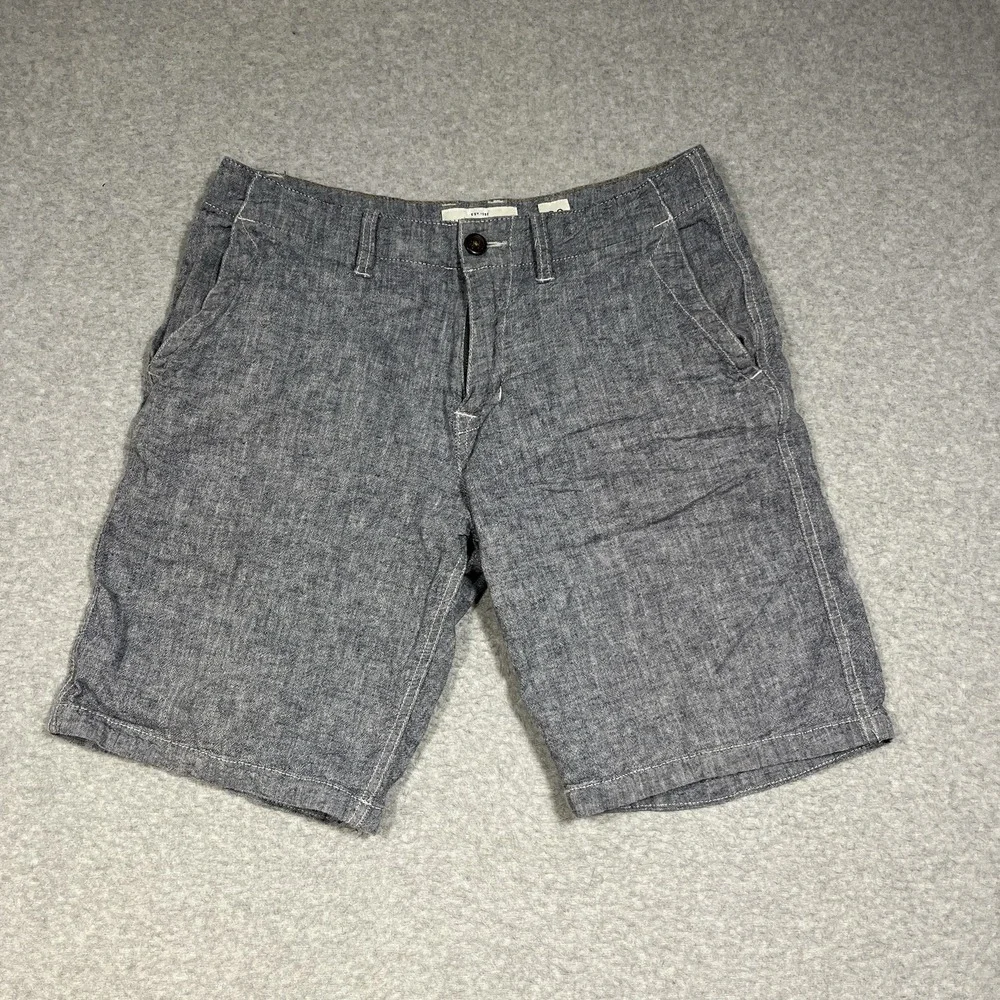 Lucky Brand Shorts Mens 30 Gray Linen Blend Saturday Stretch Chino Flat Front 9